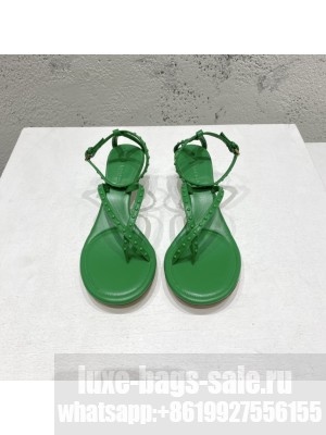 Bottega Veneta Dot Lambskin Medium-Heel Sandals 5.5cm Green 2022 Collection