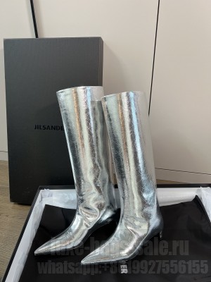 Jil Sander 3.5cm Calfskin Leather High boots Silver