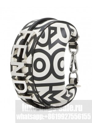 Fendi Nano Fendigraphy Two-tone leather Fendi Roma Capsule Charm 7AS089 Black