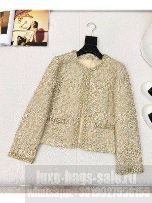 Chanel Women's Tweed Jacket Golden