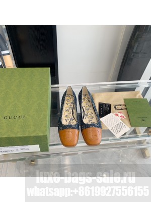 Gucci ballet flat with Interlocking G Danim with Brown Leather tip 2021 Collection