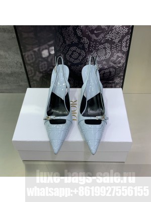 Christian Dior pointed toe 7.5cm Patent Leather Pumps Blue