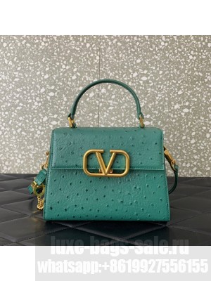 VALENTINO VSLING small Ostrich pattern Shoulder bag WB0F53 green