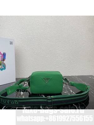 Prada Leather shoulder bag 1BH192 green