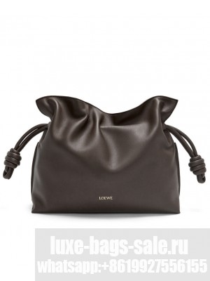 Loewe Flamenco Clutch In Nappa Calfskin Dark Coffee
