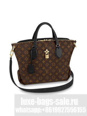 Louis vuitton original FLOWER ZIPPED TOTE MM M44347 black