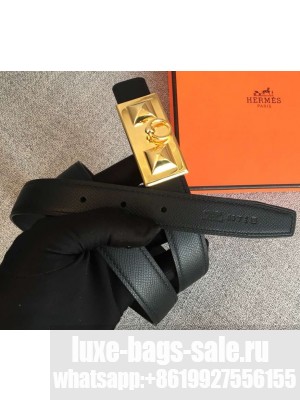 Hermes Width 2.5cm Collier De Chien Buckle Belt Black/Gold
