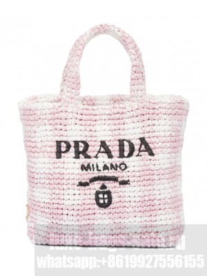Prada Small Crochet Tote Bag 1BG422 Pink