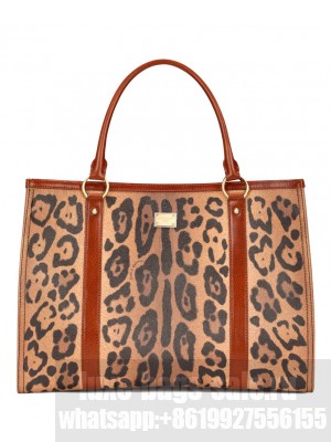 Dolce & Gabbana Leopard-Print Crespo Shopper With Branded Plate Coffee