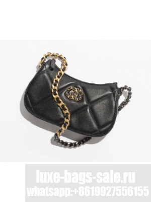 CHANEL 19 CLUTCH WITH CHAIN AP3763 BLACK