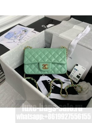 CHANEL CLASSIC 11.12 HANDBAG A01116 Light Green