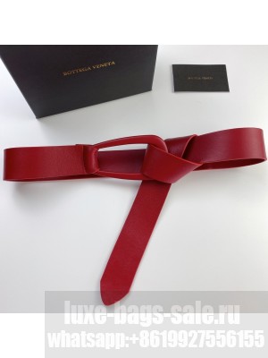 Bottega Veneta Calfskin Belt 4cm All Red  2021 Collection