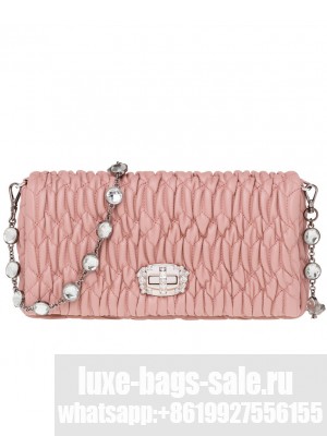 Miumiu Crystal Leather Bag 5BD417 Pink