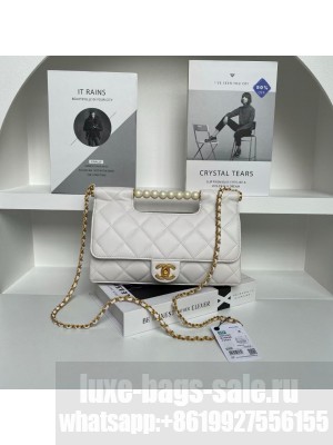 Chanel SMALL FLAP BAG WITH TOP HANDLE AS5390 white