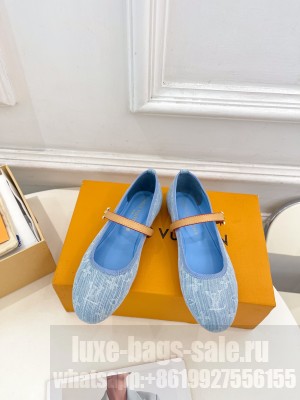 Louis Vuitton Romy Flat Ballerina Denim Light Blue
