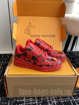 Louis Vuitton Unisex LV Trainer Sneaker Damier PopRed