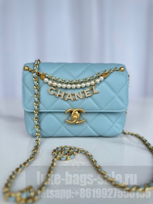 Chanel MINI FLAP BAG AS4986 SKY BLUE