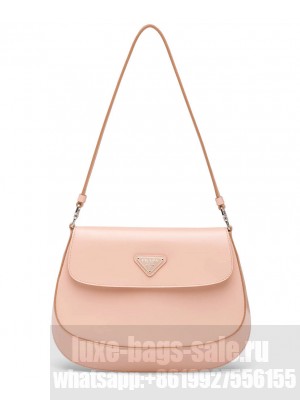 Prada Cleo Brushed Leather Shoulder Bag With Flap 1BD311 Pink