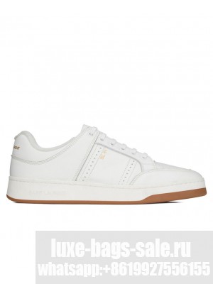 Saint Laurent Unisex Sl/61 Low-Top Sneakers In Smooth And Grained Leather White