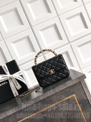Chanel Mini Flap Bag with Top Handle AS5984 black