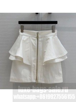 Louis Vuitton Denim Skirt with Ruffles White 2025