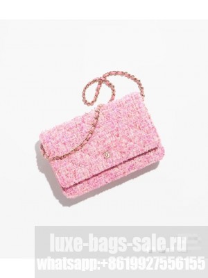 CHANEL CLASSIC WALLET ON CHAIN  AP0250 Pink & Ecru