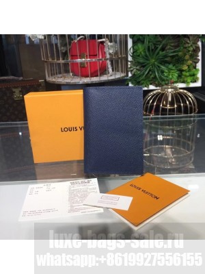 Louis Vuitton Passport Cover Wallet Taiga Leather Canvas Fall/Winter 2017 Collection M64504, Ocean