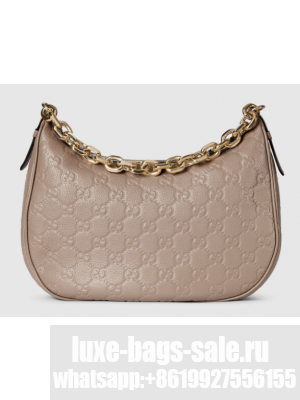 Gucci GG EMBLEM MEDIUM SHOULDER BAG 820453 Taupe