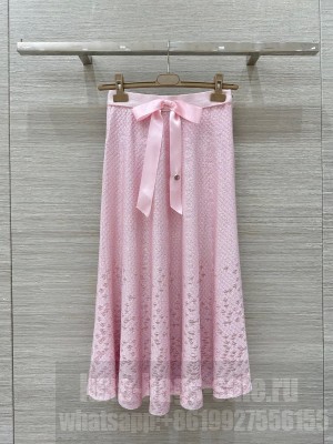 Chanel Skirt/Dress with Sequins and Bow Pink 2025