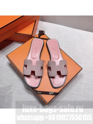 Hermes Oran Flat slippers with rhinestone 062 2021 Collection