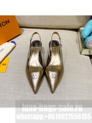 Louis Vuitton Magnetic Slingback Pump 3.5cm in Patent Calf Leather Gold 2022 Collection