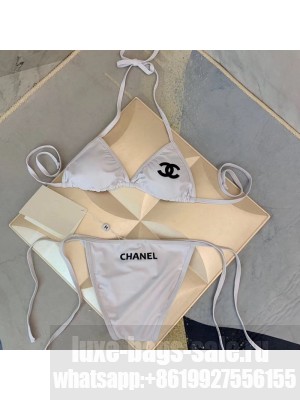 Chanel CC Lace-up Swimsuit White 2019 Collection
