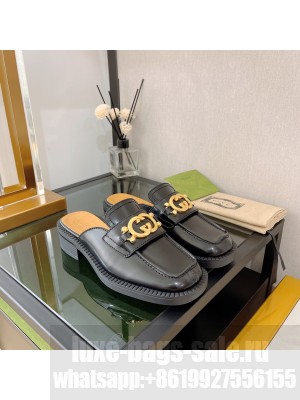 GUCCI SLIPPER WITH INTERLOCKING G 699997 BLACK 