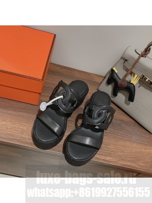 HERMES CHAINE D'ANCRE EPOPEE ESPADRILLES BLACK