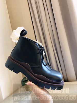 Bottega Veneta Calfskin Lace-up ankle boots Black/Coffee 2021 Collection