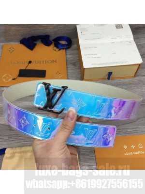 Louis Vuitton Men's Iridescent Belt 40mm with LV Buckle Black 2019 Collection