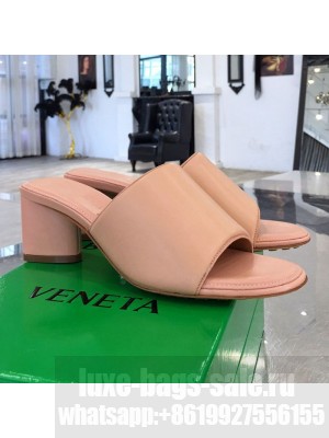 Bottega Veneta Band Calfskin Heel 5cm Sandals Pink  2021 Collection 17