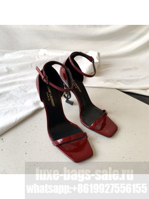Saint Laurent Cassandra Patent Sandals 10cm Burgandy 2022 Collection