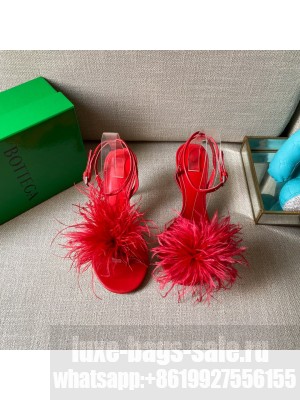 Bottega Veneta Feather Dot 9cm Sandals Red 2021 Collection