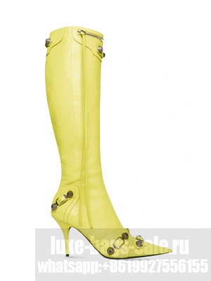 Balenciaga Women's Cagole 90mm Boot Green