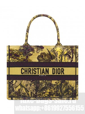 Christian Dior Medium Dior Book Tote Yellow