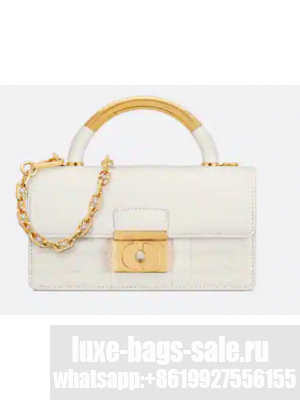 Mini Dior Ange Bag Latte Macrocannage Calfskin M4401U