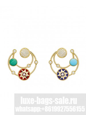 Christian Dior Women's Rose Des Vents Earrings Golden