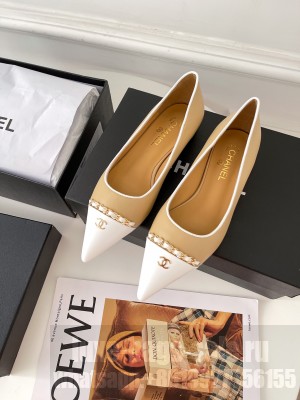 Chanel Suede Chain Pointed Toe Ballerinas 2021 Collection 03