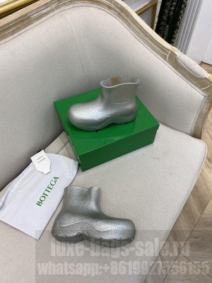Bottega Veneta PUDDLE Biodegradable rubber Ankle Boots Silver 2022 Collection