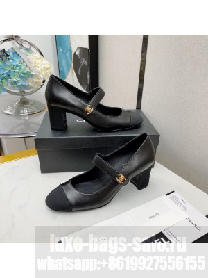 Chanel Lambskin Mary Janes Pumps 4.5/6.5cm Black 2022 Collection