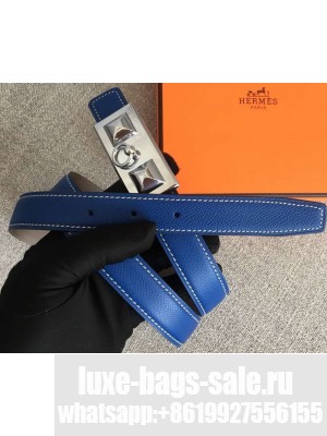 Hermes Width 2.5cm Collier De Chien Buckle Belt Blue/Silver
