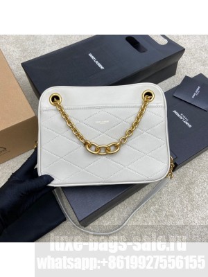 Yves Saint Laurent GABY SATCHEL IN QUILTED LAMBSKIN 669308 white