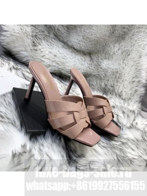 Saint Laurent YSL Patent Leather Slide 10cm Pink 04 2021 Collection
