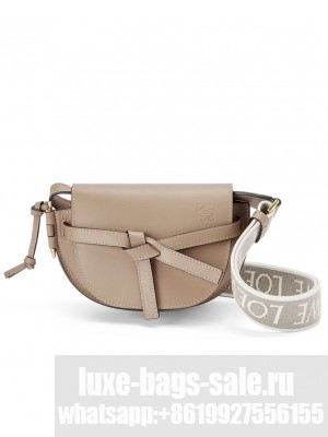 Loewe Mini Gate Dual Bag In Soft Calfskin And Jacquard Gray